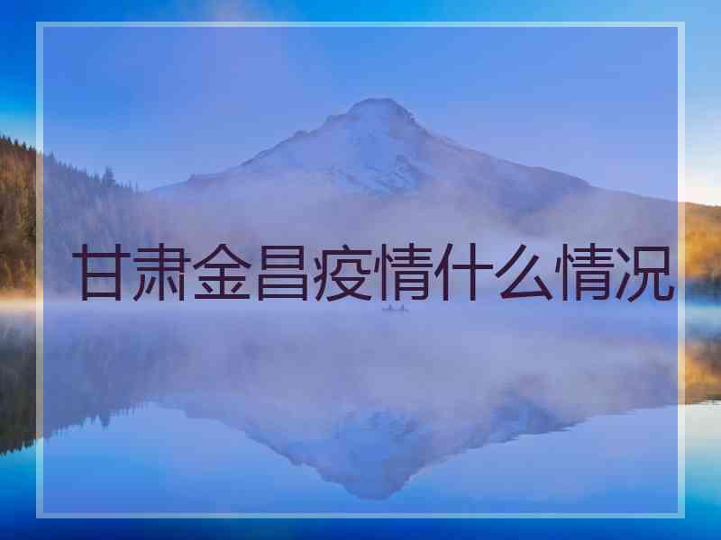 甘肃金昌疫情什么情况