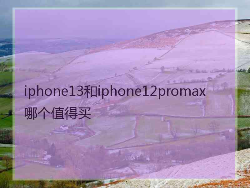 iphone13和iphone12promax哪个值得买