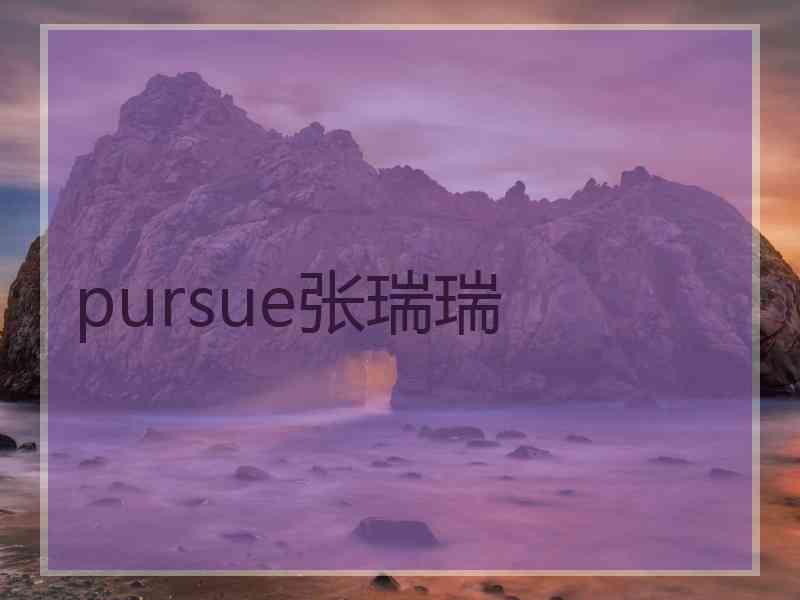 pursue张瑞瑞