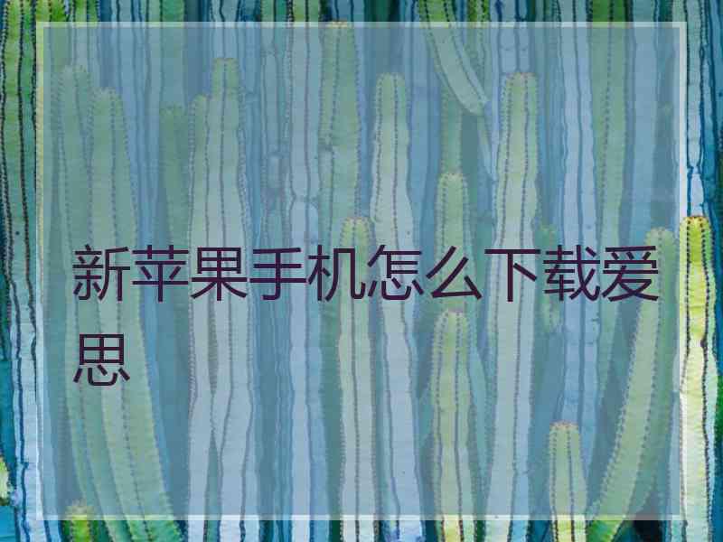新苹果手机怎么下载爱思
