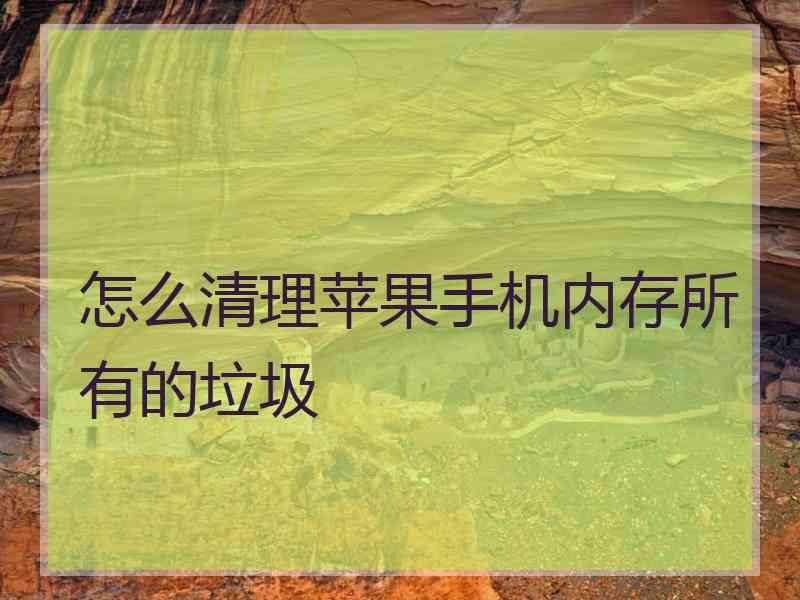 怎么清理苹果手机内存所有的垃圾
