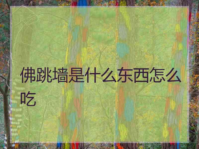 佛跳墙是什么东西怎么吃