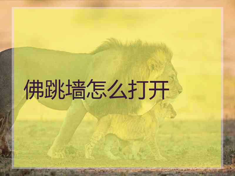 佛跳墙怎么打开