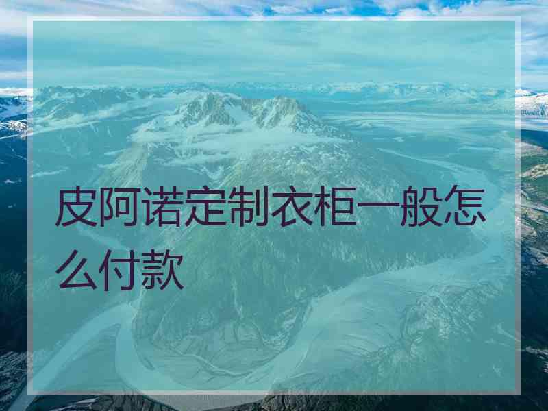 皮阿诺定制衣柜一般怎么付款