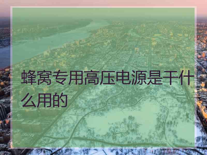 蜂窝专用高压电源是干什么用的
