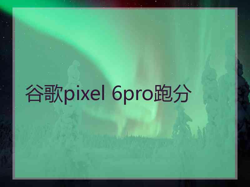 谷歌pixel 6pro跑分
