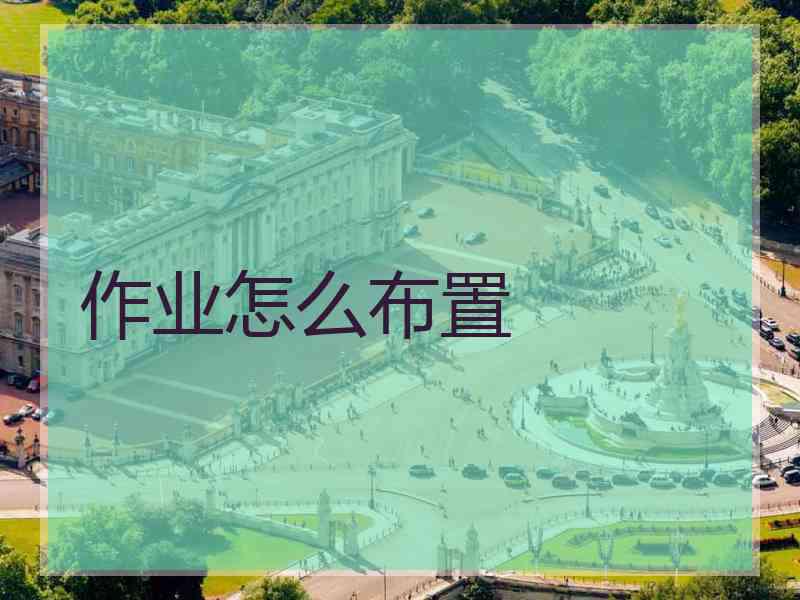 作业怎么布置