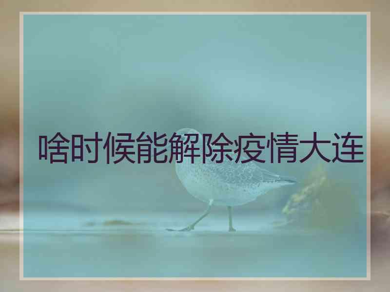 啥时候能解除疫情大连