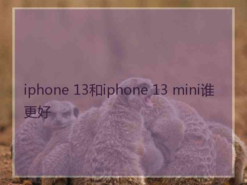iphone 13和iphone 13 mini谁更好