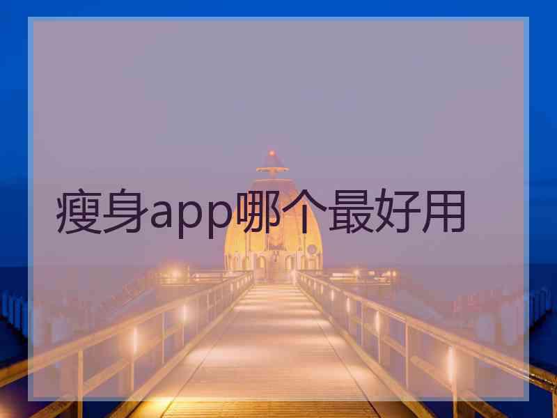 瘦身app哪个最好用