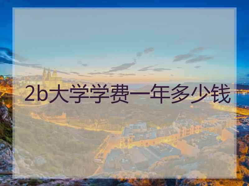 2b大学学费一年多少钱