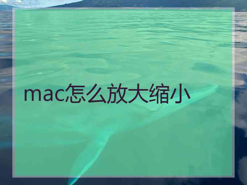 mac怎么放大缩小