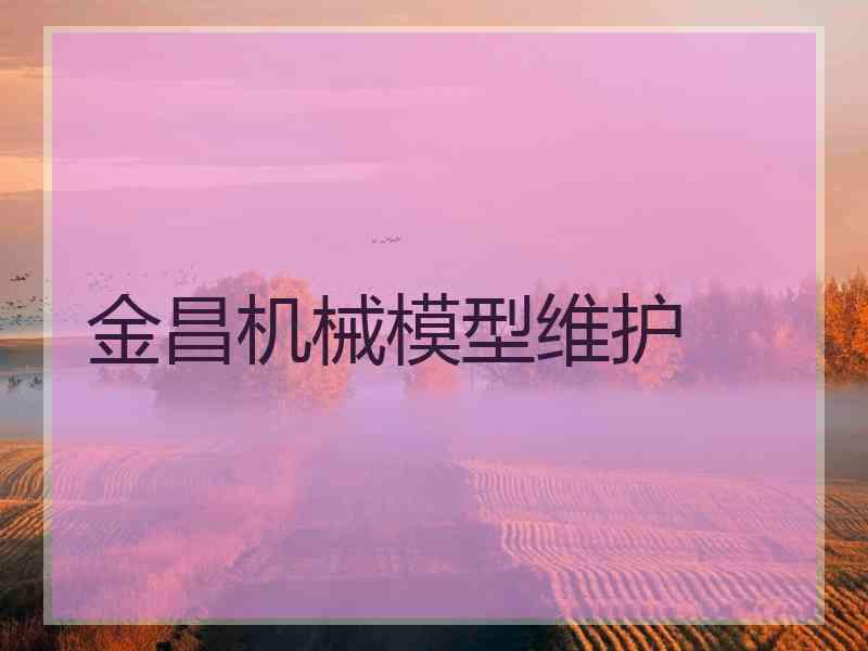 金昌机械模型维护