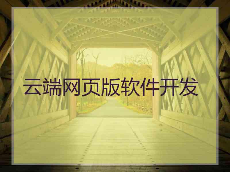 云端网页版软件开发