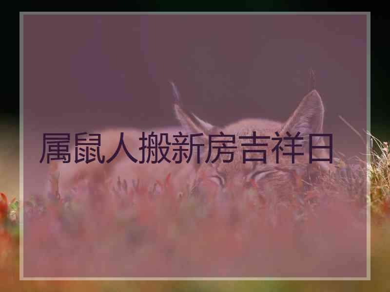 属鼠人搬新房吉祥日