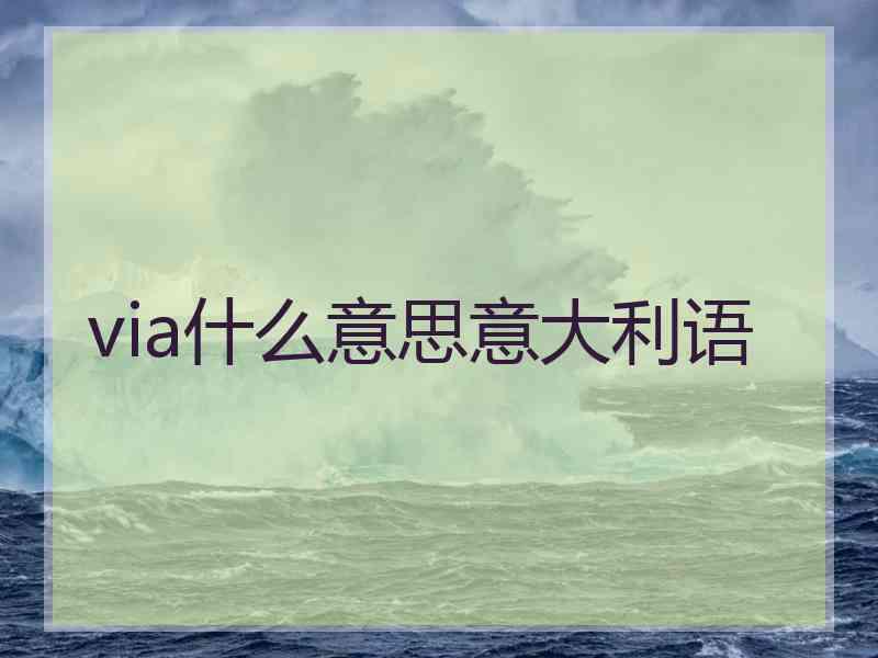 via什么意思意大利语