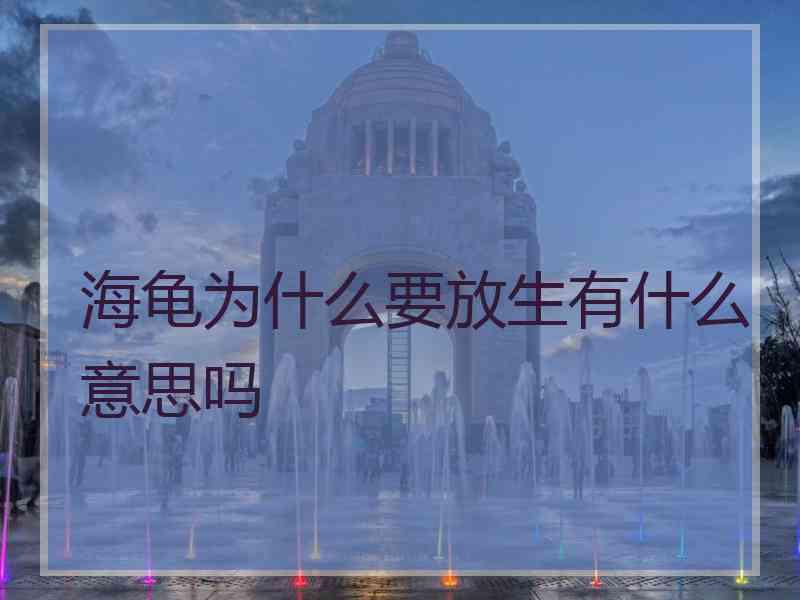 海龟为什么要放生有什么意思吗