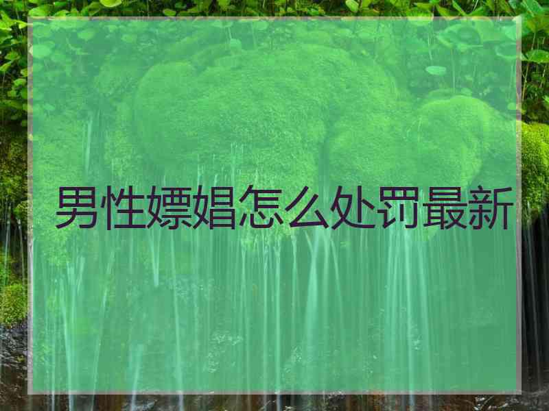 男性嫖娼怎么处罚最新