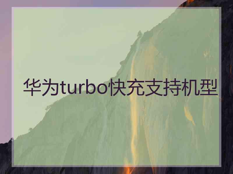 华为turbo快充支持机型