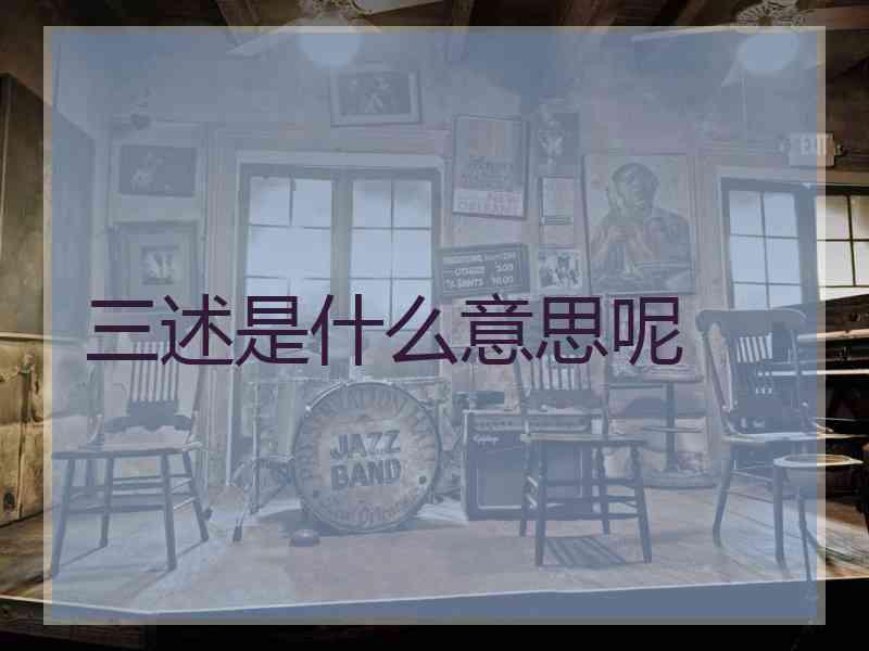 三述是什么意思呢