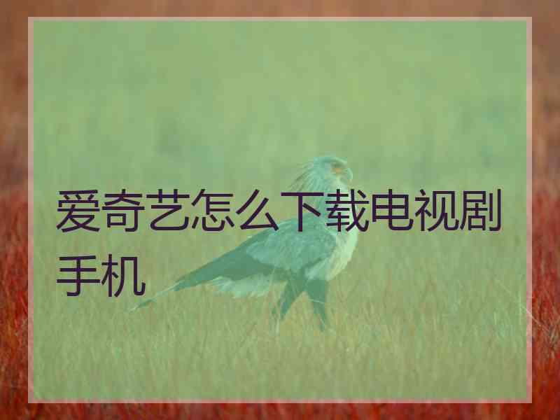 爱奇艺怎么下载电视剧手机