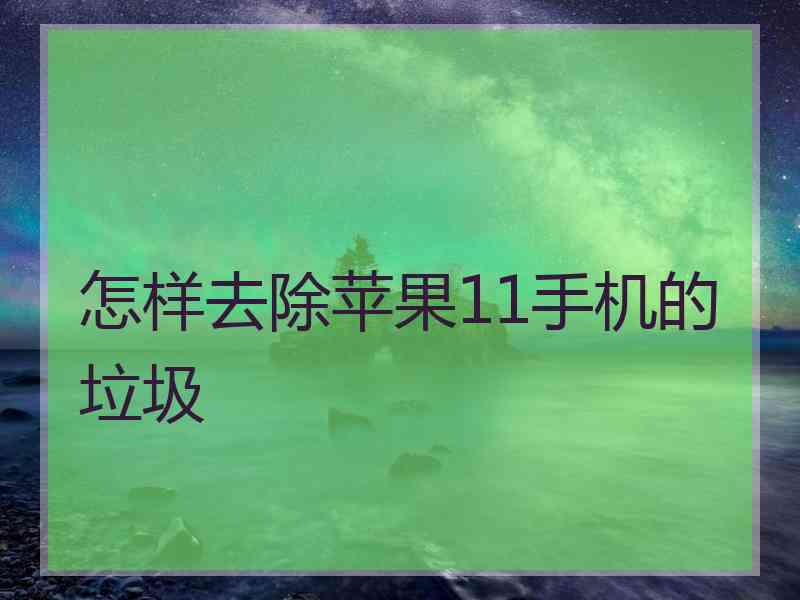 怎样去除苹果11手机的垃圾
