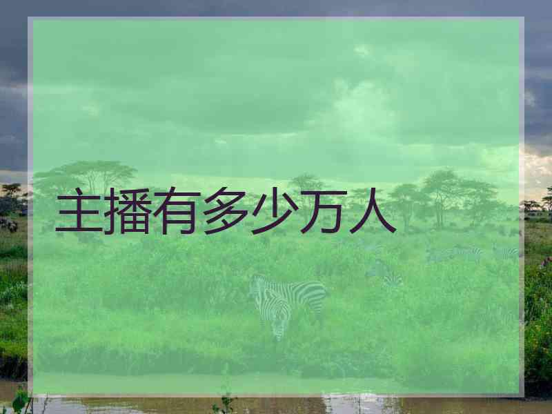 主播有多少万人