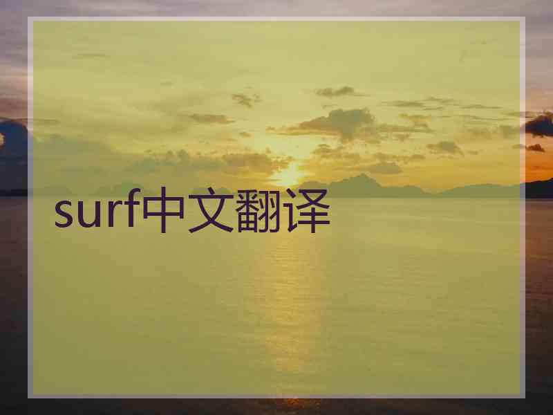 surf中文翻译