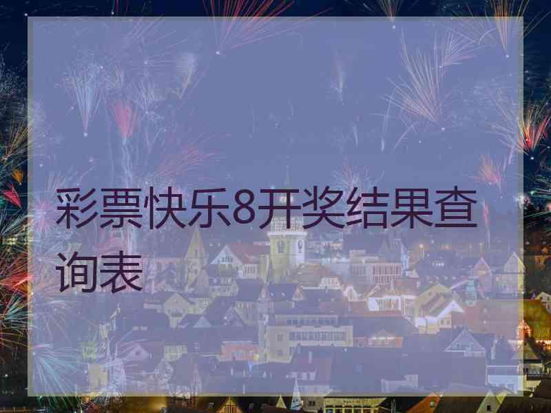 彩票快乐8开奖结果查询表