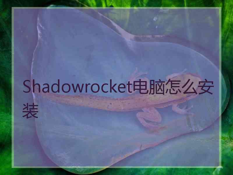 Shadowrocket电脑怎么安装
