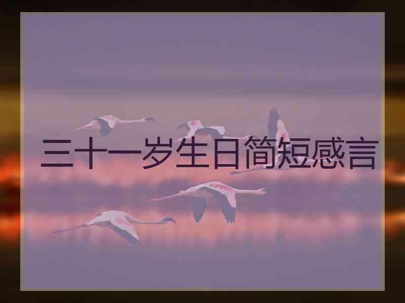 三十一岁生日简短感言