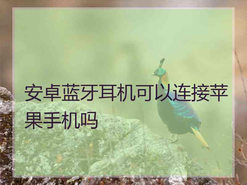安卓蓝牙耳机可以连接苹果手机吗