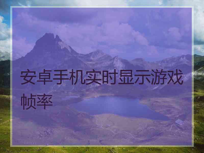 安卓手机实时显示游戏帧率