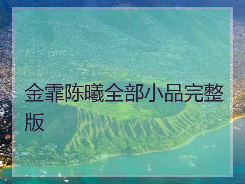 金霏陈曦全部小品完整版