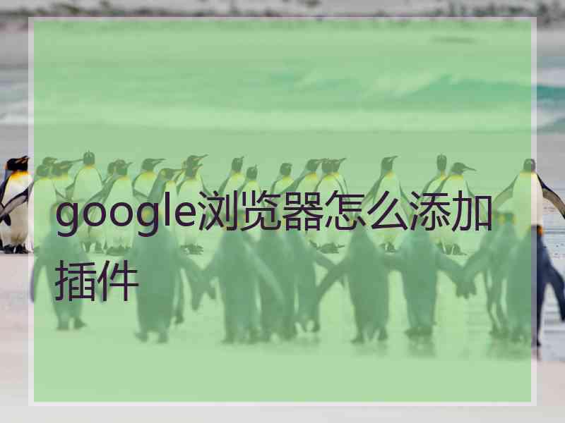 google浏览器怎么添加插件