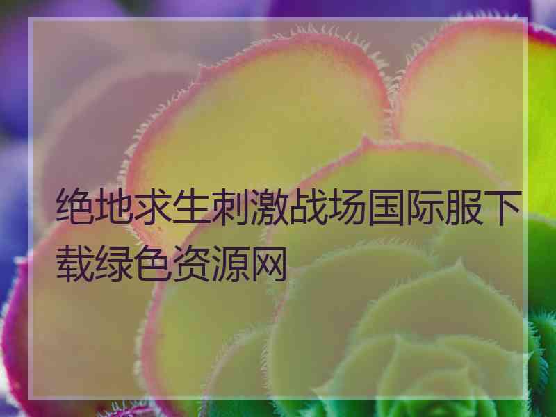 绝地求生刺激战场国际服下载绿色资源网