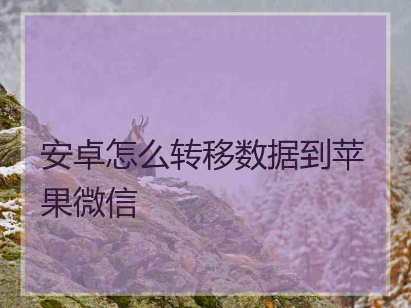 安卓怎么转移数据到苹果微信