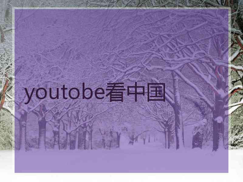 youtobe看中国