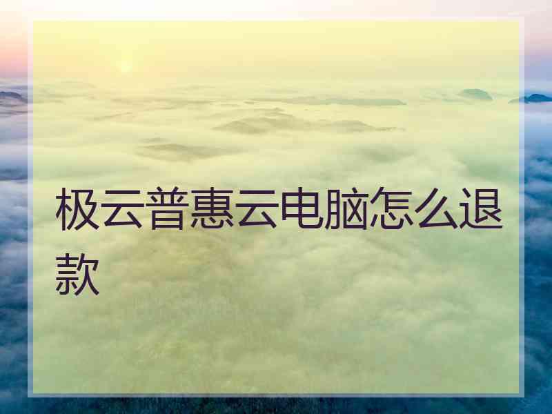 极云普惠云电脑怎么退款