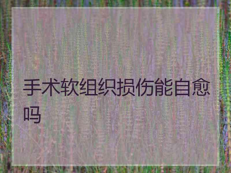 手术软组织损伤能自愈吗