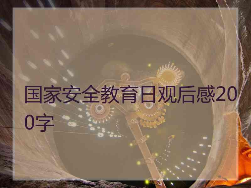 国家安全教育日观后感200字