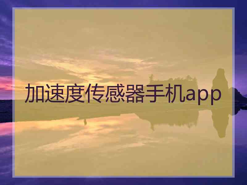 加速度传感器手机app