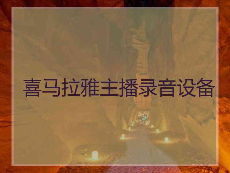 喜马拉雅主播录音设备