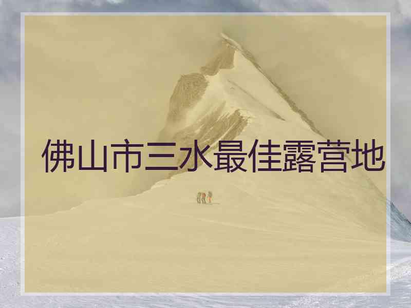 佛山市三水最佳露营地