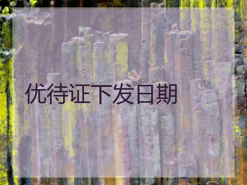 优待证下发日期