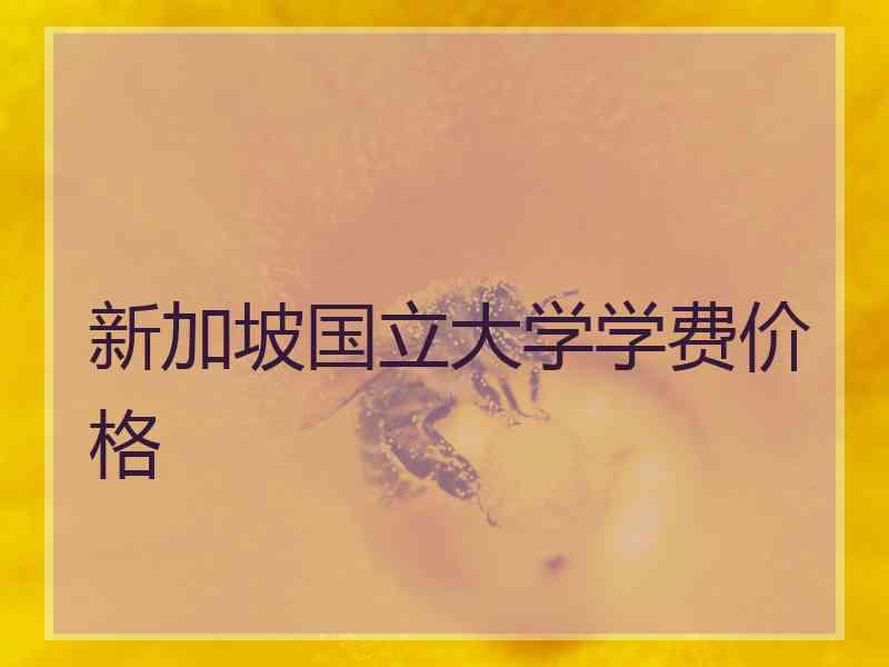 新加坡国立大学学费价格