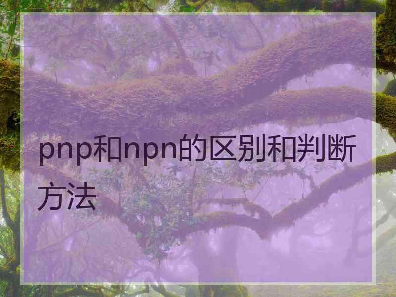 pnp和npn的区别和判断方法