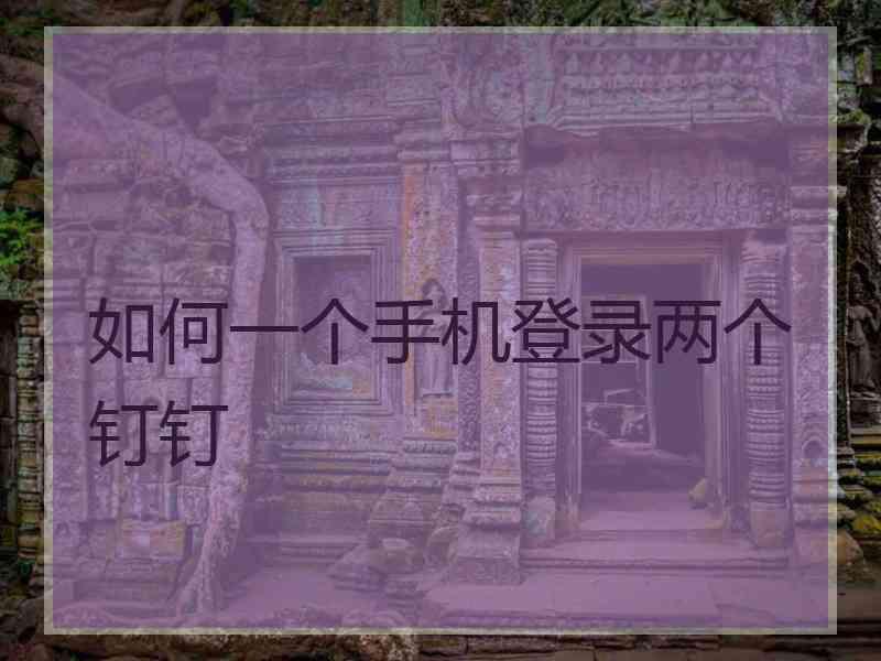 如何一个手机登录两个钉钉