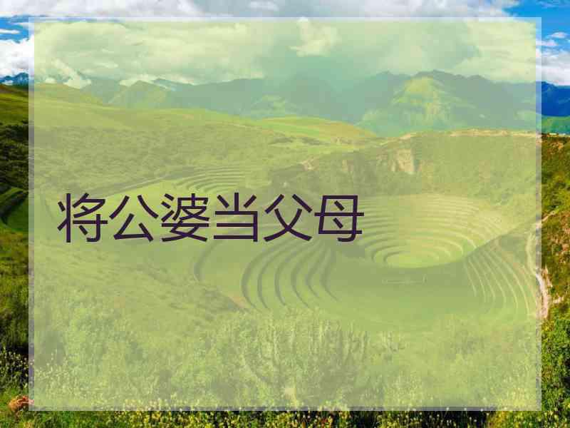 将公婆当父母