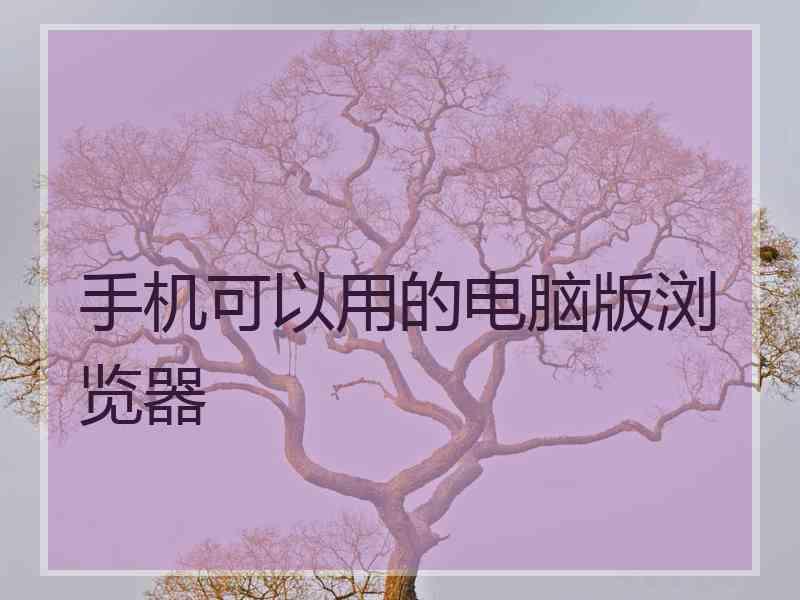 手机可以用的电脑版浏览器